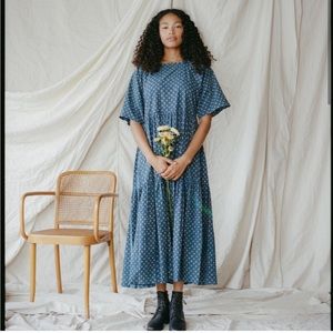 Christy Dawn The Theo Dress in Indigo Petunia Dot